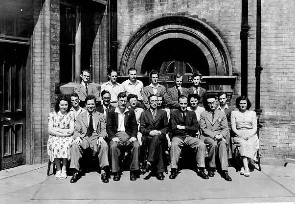 A group photograph of the Cambridge staff who worked on EDSAC